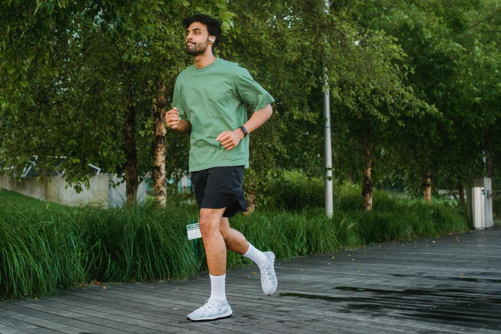 Man jogging outdoors as a form of mindful movement to reset his life without starting over